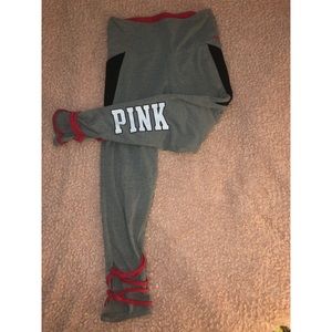 NWOT PINK grey leggings. Super cute! Brand new.